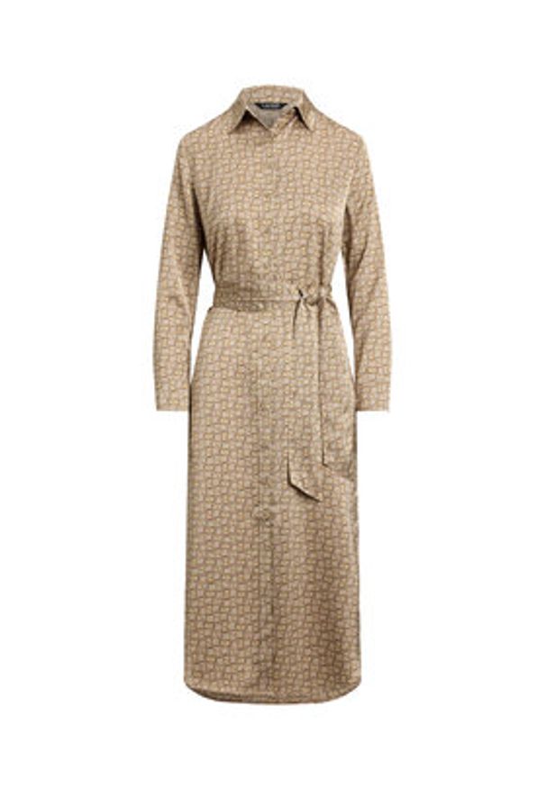 Lauren Ralph Lauren - LAUREN RALPH LAUREN Sukienka koszulowa 200979803001 Beżowy Regular Fit. Kolor: beżowy. Materiał: syntetyk. Typ sukienki: koszulowe