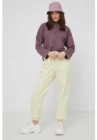 only - Only spodnie damskie kolor żółty proste high waist. Okazja: na co dzień. Stan: podwyższony. Kolor: żółty. Styl: casual #2