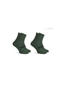 ROGELLI - Skarpetki rowerowe unisex Rogelli Essential 2 pary. Kolor: zielony. Sport: kolarstwo