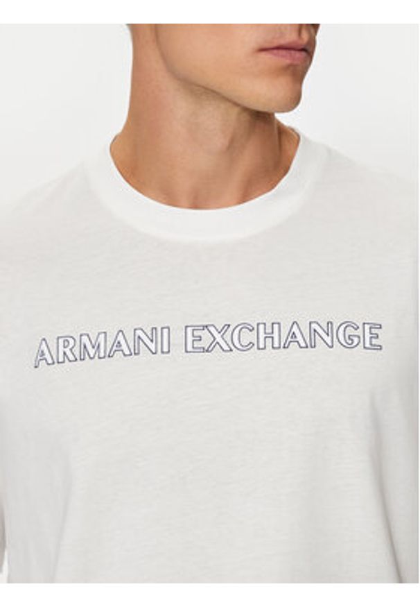 Armani Exchange T-Shirt 6DZTBD ZJ3VZ 1116 Biały Regular Fit. Kolor: biały. Materiał: bawełna