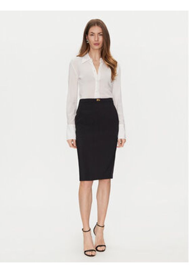 Elisabetta Franchi Spódnica midi GO-099-51E2-V260 Czarny Regular Fit. Kolor: czarny. Materiał: syntetyk