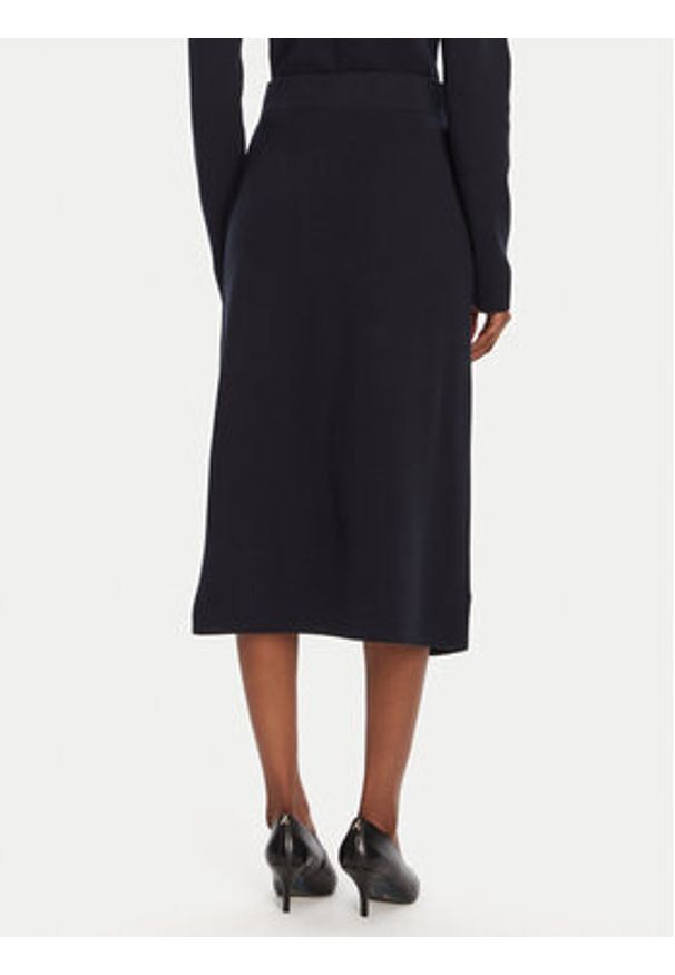 BOSS Spódnica midi Feliora 50542878 Granatowy Regular Fit. Kolor: niebieski. Materiał: wiskoza