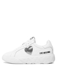 Love Moschino - LOVE MOSCHINO Sneakersy JA15014G1IIA0100 Biały. Kolor: biały. Materiał: skóra #2