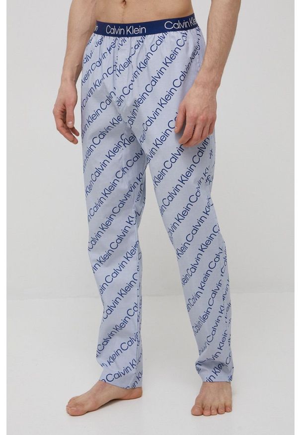 Calvin Klein Underwear spodnie piżamowe męskie wzorzysta. Kolor: niebieski. Materiał: tkanina