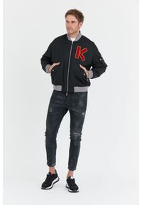 Kenzo - KENZO Czarna kurtka bomberka męska z vintage logo, Rozmiar L. Kolor: czarny. Styl: vintage #4