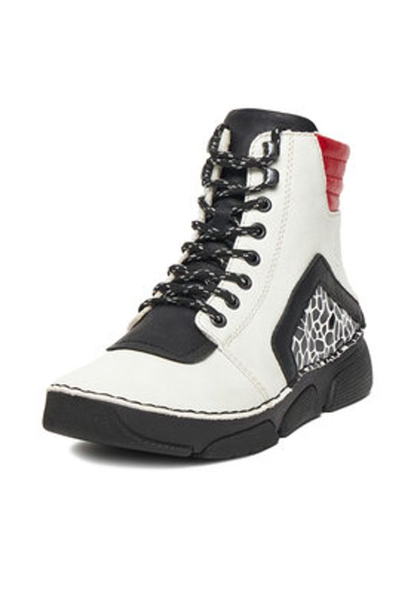 Rieker Trzewiki 45904-60 Biały. Kolor: biały. Materiał: materiał, syntetyk