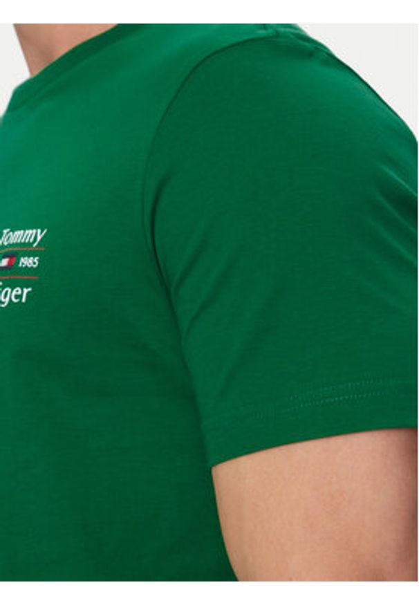 TOMMY HILFIGER - Tommy Hilfiger T-Shirt Stack MW0MW38622 Zielony Regular Fit. Kolor: zielony. Materiał: bawełna