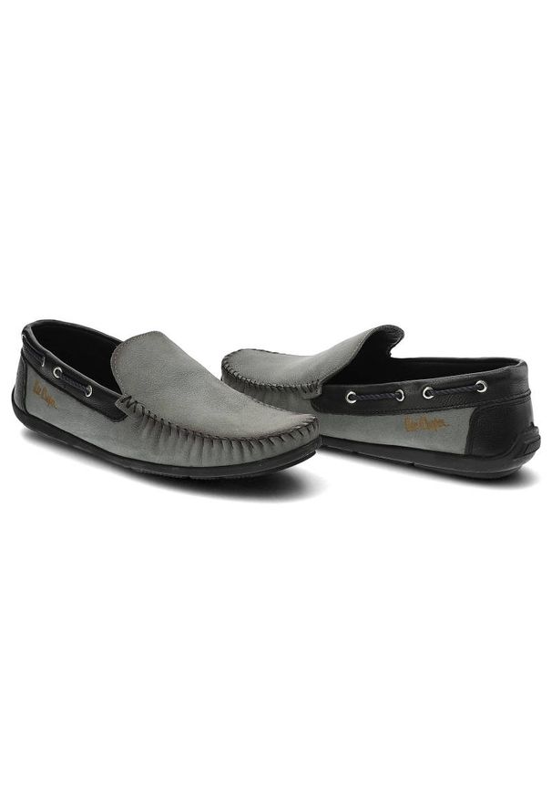 Szare Mokasyny Lee Cooper Eleganckie Buty Męskie. Kolor: szary. Styl: elegancki