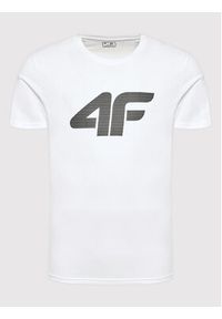 4f - 4F T-Shirt H4L22-TSM353 Biały Regular Fit. Kolor: biały. Materiał: bawełna
