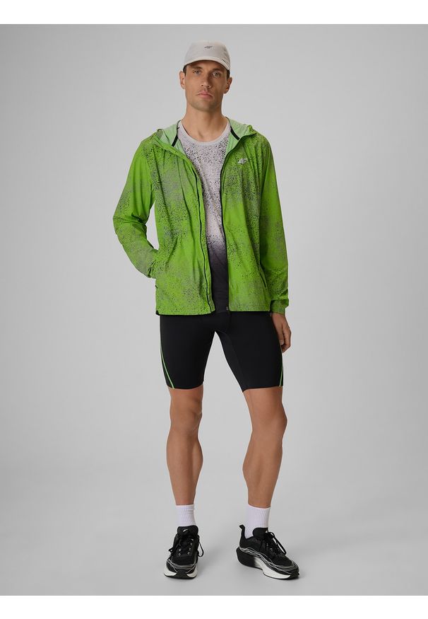 4f - 4F Legginsy kolarki do biegania szybkoschnące męskie - czarne XL. Kolor: czarny. Materiał: materiał, włókno. Sport: fitness, bieganie