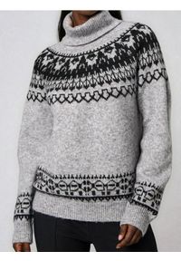 Sinsay - Sweter ze wzorem - szary. Kolor: szary #1