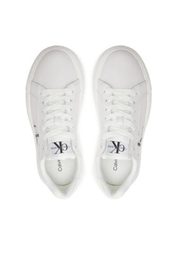 Calvin Klein Jeans Sneakersy Chunky Cupsole Laceup Mon Lth Wn YW0YW00823 Biały. Kolor: biały. Materiał: skóra