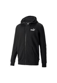 Puma - Męska Bluza Z Kapturem Essential Tape Full Zip. Typ kołnierza: kaptur. Kolor: czarny