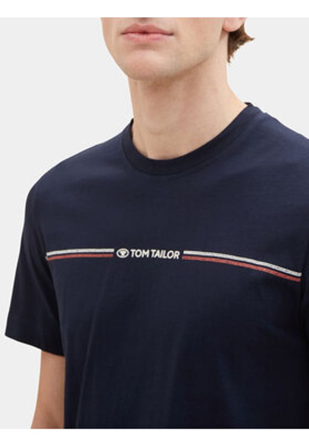Tom Tailor T-Shirt 1037803 Granatowy Regular Fit. Kolor: niebieski. Materiał: bawełna