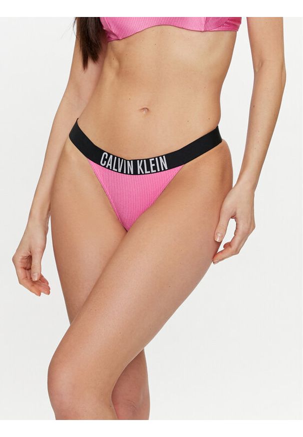 Calvin Klein Swimwear Dół od bikini KW0KW02392 Różowy. Kolor: różowy. Materiał: syntetyk