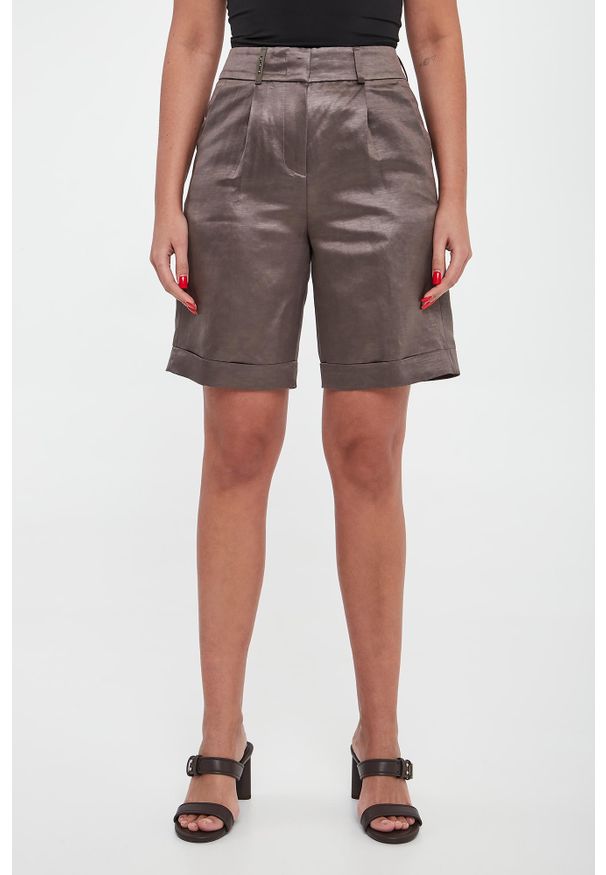 Bermudy damskie lniane PESERICO. Materiał: len