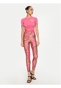 Versace Jeans Couture Legginsy 78HAC101 Różowy Slim Fit. Kolor: różowy. Materiał: syntetyk