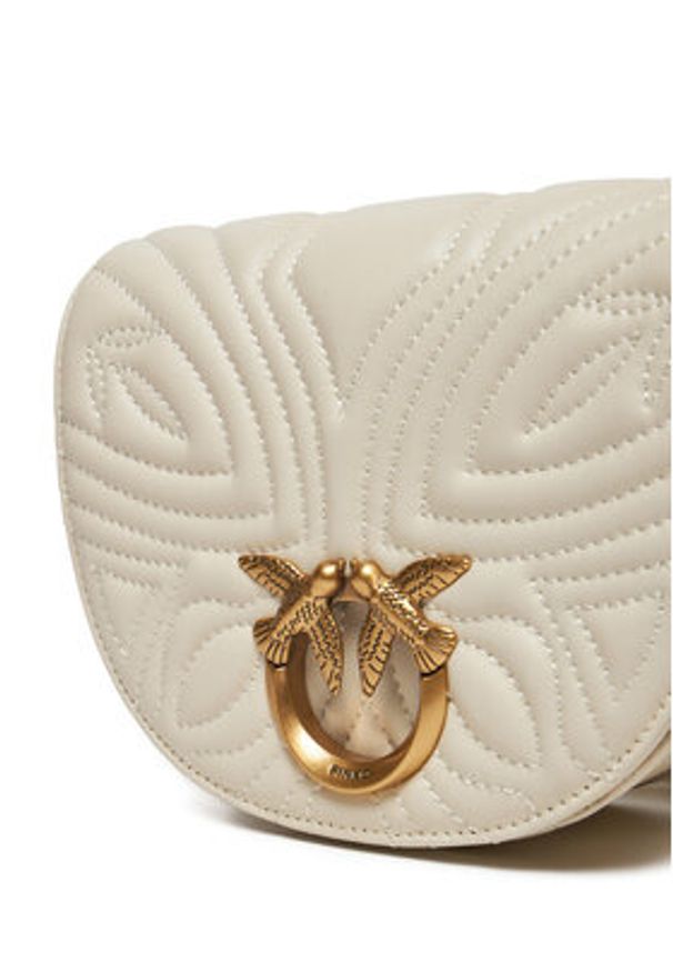 Pinko - PINKO Torebka Love Round Click Mini PE 24 PLTT 101969 A1Y8 Écru. Materiał: skórzane