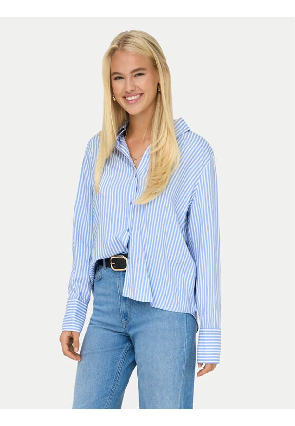 only - ONLY Koszula Berit 15320243 Błękitny Regular Fit. Kolor: niebieski. Materiał: wiskoza