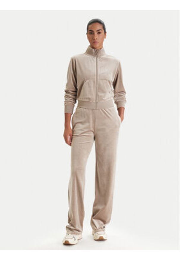 Guess Spodnie dresowe V3BB26 K0232 Beżowy Regular Fit. Kolor: beżowy. Materiał: syntetyk