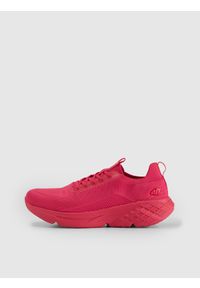 4f - 4F Niskie sneakersy sportowe VELOCORE damskie - różowe 40. Okazja: na co dzień. Zapięcie: sznurówki. Kolor: różowy. Materiał: guma, dzianina. Szerokość cholewki: normalna #1