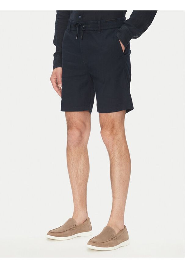 BOSS Szorty materiałowe 50536863 Granatowy Tapered Fit. Kolor: niebieski. Materiał: syntetyk