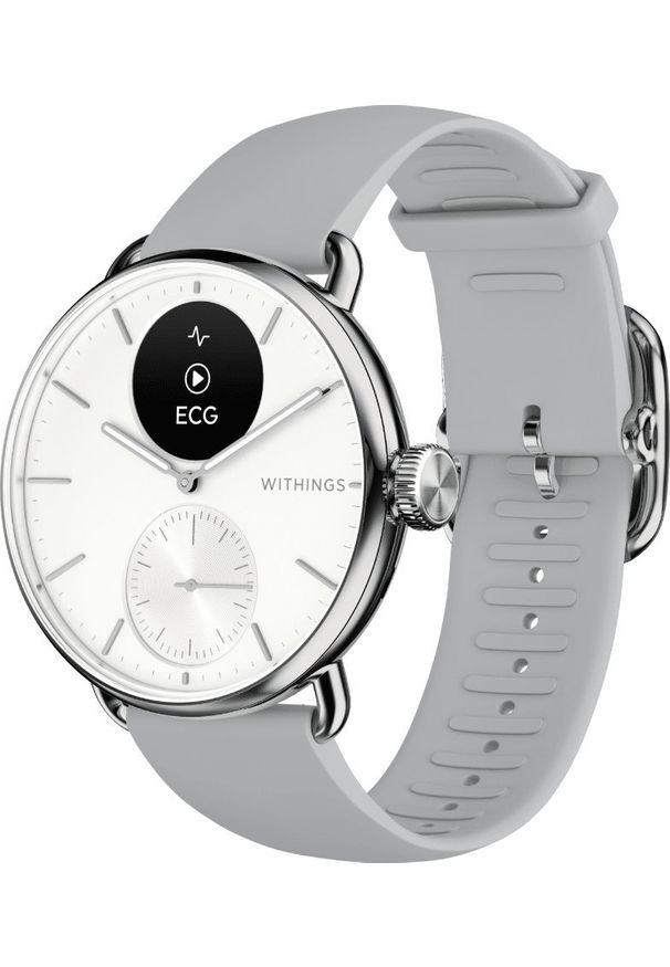 WITHINGS - Smartwatch Withings Withings Scanwatch 2 - zegarek z funkcją EKG, pomiarem pulsu i SPO2 oraz mierzeniem aktywności fizycznej i snu (38mm, white). Rodzaj zegarka: smartwatch