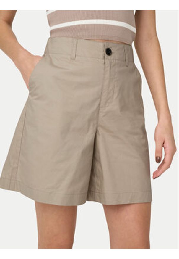 only - ONLY Bermudy Zora 15344538 Beżowy jasny Loose Fit. Kolor: beżowy. Materiał: bawełna