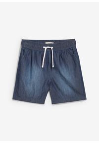 bonprix - Szorty dżinsowe z gumką w talii, Regular Fit, z bawełny organicznej. Kolor: niebieski. Sezon: lato #1