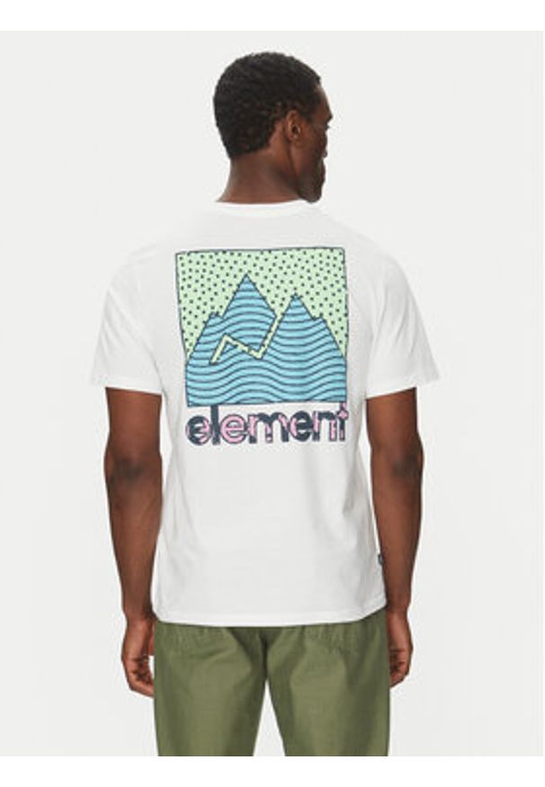 Element T-Shirt ELYZT00496 Biały Regular Fit. Kolor: biały. Materiał: bawełna