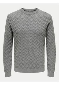 Only & Sons Sweter 22026559 Szary Regular Fit. Kolor: szary. Materiał: bawełna #2