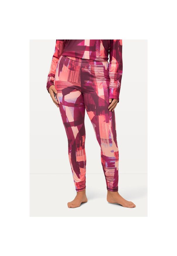 ULLA POPKEN - Damskie Narciarskie legginsy funkcyjne bardzo elastyczne z recyklingu. Kolekcja: plus size. Kolor: fioletowy. Materiał: elastan, poliester, materiał. Sezon: zima. Sport: narciarstwo