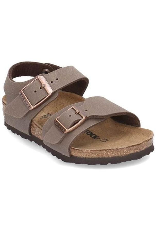 Buty do chodzenia dla dzieci Birkenstock New York. Zapięcie: klamry. Kolor: brązowy. Materiał: tkanina. Sezon: lato