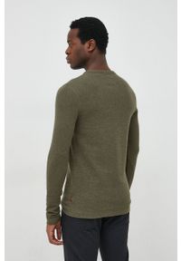 BOSS Orange - BOSS longsleeve bawełniany BOSS ORANGE męski kolor zielony. Kolor: zielony. Materiał: bawełna. Długość rękawa: długi rękaw. Wzór: gładki #5