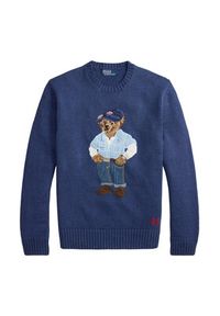 Polo Ralph Lauren Sweter 710A13002001 Niebieski Regular Fit. Typ kołnierza: polo. Kolor: niebieski. Materiał: bawełna #5