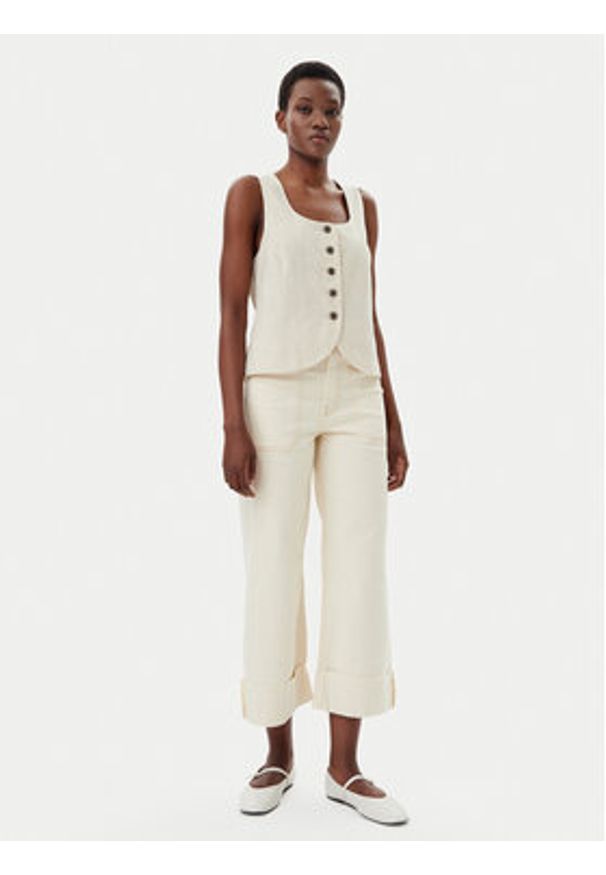 GAP - Gap Jeansy 744789-00 Beżowy Wide Leg. Kolor: beżowy