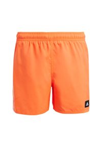 Adidas - 3-Stripes Swim Shorts. Kolor: pomarańczowy, biały, wielokolorowy. Materiał: materiał