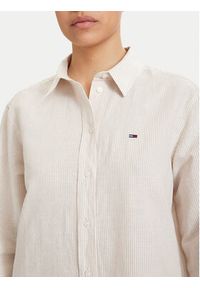 Tommy Jeans Koszula DW0DW22209 Beżowy jasny Relaxed Fit. Kolor: beżowy. Materiał: len #4