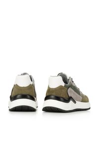 Wittchen - Męskie sneakersy skórzane z zamszowymi wstawkami zielono-szare. Nosek buta: okrągły. Kolor: zielony, wielokolorowy, szary. Materiał: skóra #8