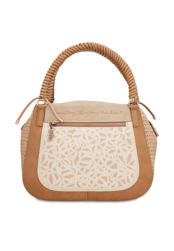 Beżowa Damska Torebka Anekke Stylowy Kuferek Do Ręki I Na Ramię. Kolor: beżowy. Sezon: wiosna, lato. Styl: elegancki. Rodzaj torebki: do ręki