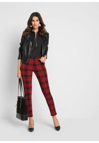 bonprix - Spodnie z dżerseju. Kolor: czerwony. Materiał: jersey. Styl: klasyczny #3