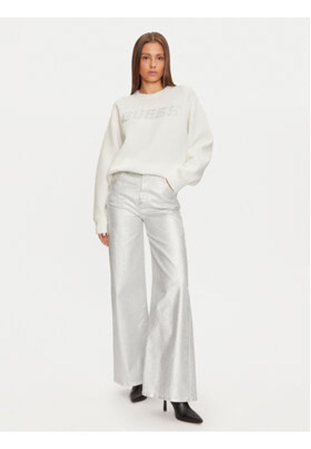 Guess Bluza V4BQ15 K7UW2 Beżowy Regular Fit. Kolor: beżowy. Materiał: wiskoza