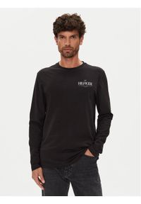 TOMMY HILFIGER - Tommy Hilfiger Longsleeve Stack MW0MW41293 Czarny Regular Fit. Kolor: czarny. Materiał: bawełna. Długość rękawa: długi rękaw