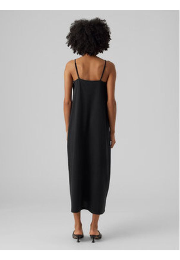 Vero Moda Sukienka letnia Luna 10286077 Czarny Regular Fit. Kolor: czarny. Materiał: bawełna, syntetyk. Sezon: lato