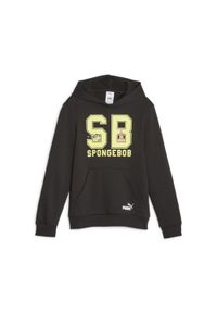 Bluza z kapturem Puma x Spongebob Squarepants, Dzieci. Typ kołnierza: kaptur. Kolor: czarny. Materiał: materiał, bawełna
