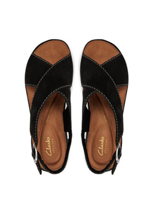 Clarks Sandały Kassanda Step 26177299 Czarny. Kolor: czarny. Materiał: skóra, nubuk