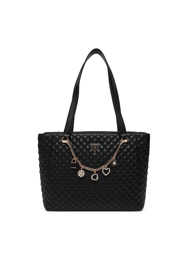 Guess Torebka Everlee HWEG86 79250 Czarny. Kolor: czarny. Materiał: skórzane