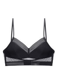 Intica - Braletka bez fiszbin na co dzień Kally. Kolor: czarny. Materiał: materiał #1