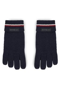 TOMMY HILFIGER - Tommy Hilfiger Rękawiczki Męskie Corporate Knit Gloves AM0AM11488 Granatowy. Kolor: niebieski. Materiał: bawełna