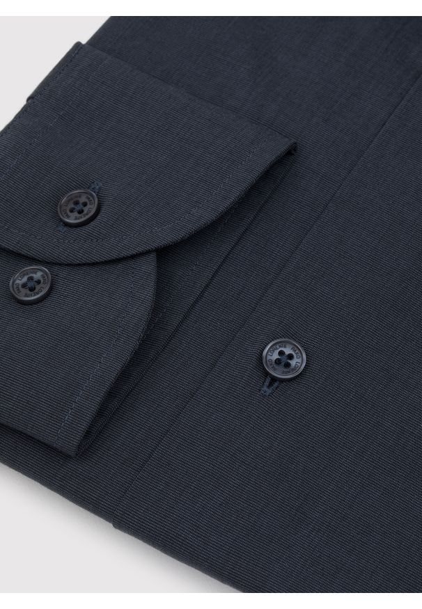 Pako Lorente - PAKO LORENTE – Bawełniana koszula męska w kolorze ciemnoszarym. Kolor: szary. Materiał: bawełna. Długość rękawa: długi rękaw. Długość: długie. Wzór: gładki